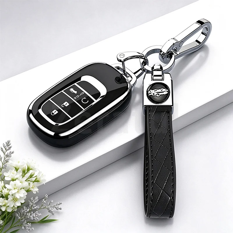 4 Button TPU Shell Fob Protector Keyless Bag Holder For Honda 11th Generation Civic Accord Vezel Car Key Case Cover Accessories