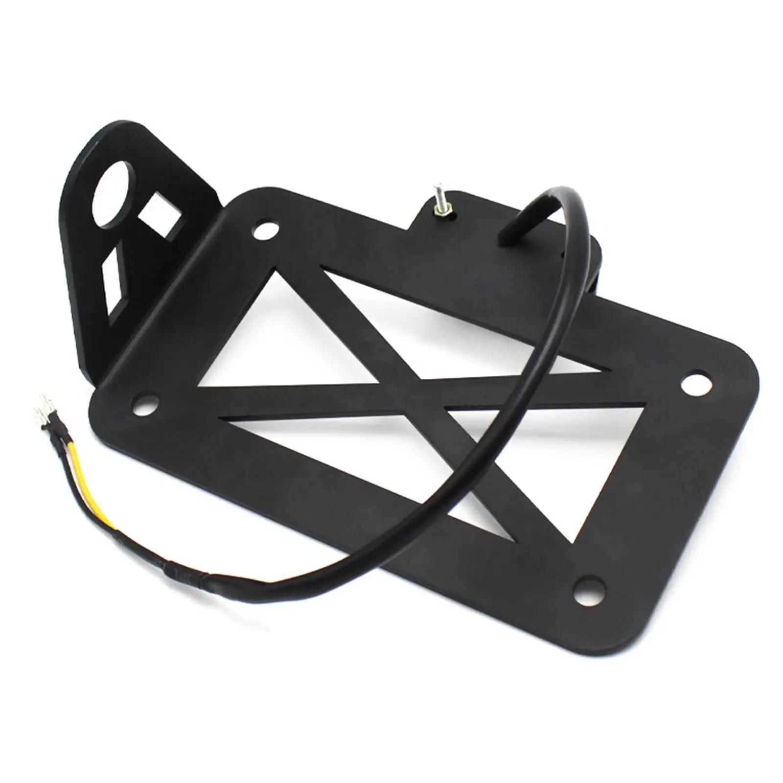Metal Motorcycle License Plate Frame with LED Lighting Side Mount Invisible Plate Bracket for Universal Fit
