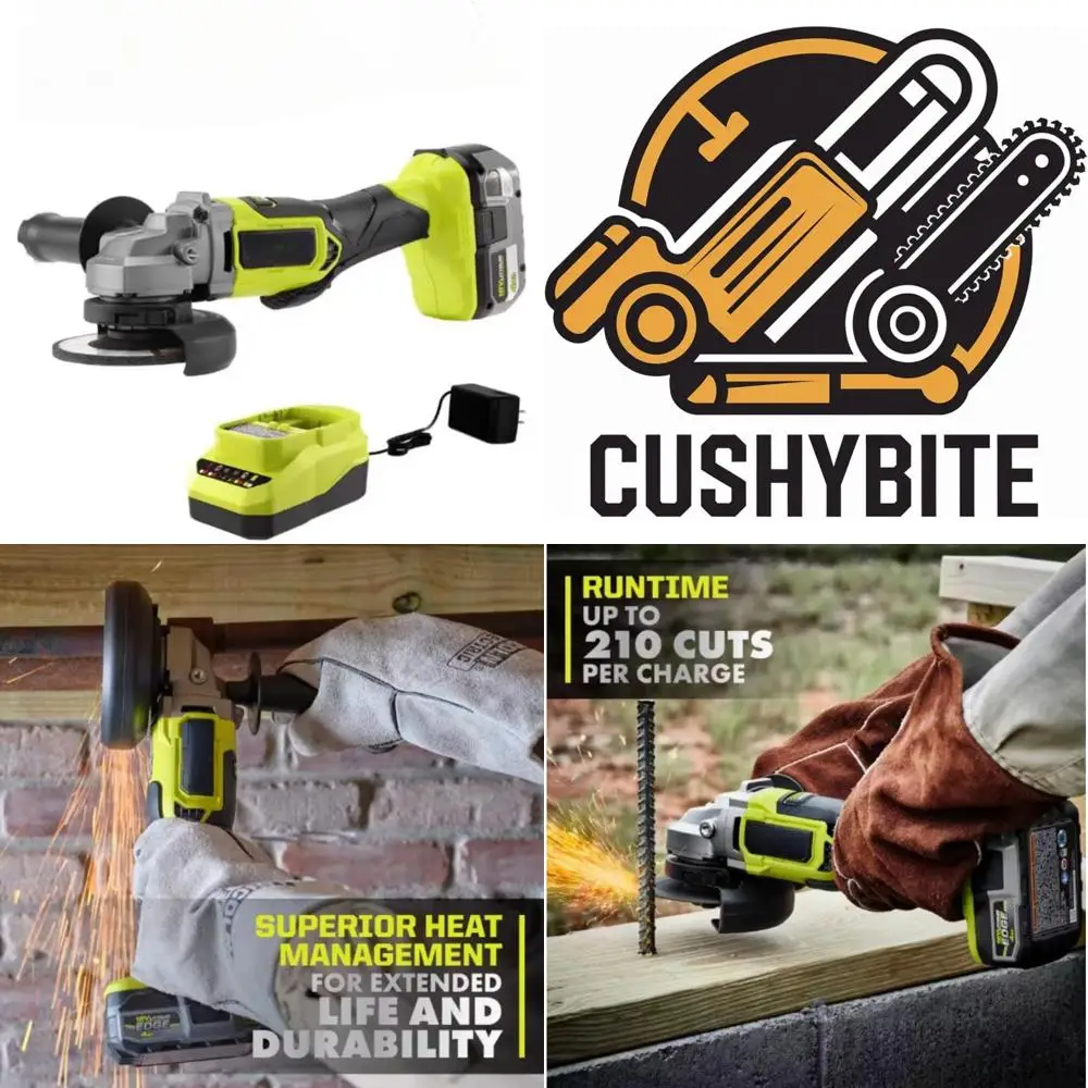 

18V Brushless Cordless 4.5-Inch Angle Grinder Kit with 4Ah Battery and Charger, Ideal for Heavy-Duty Applications