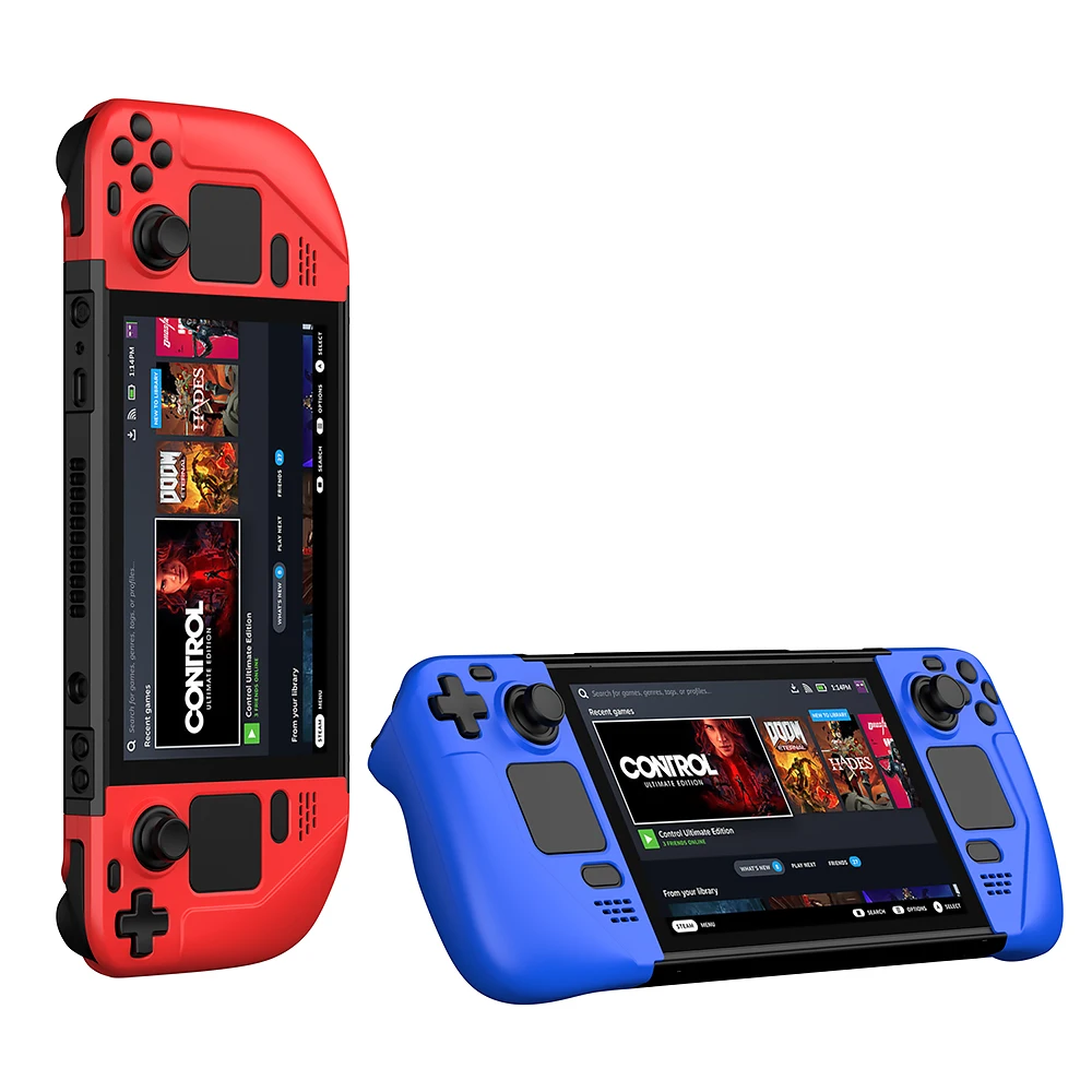 for Steam Deck Game Console Protective Sleeve Collision Heat Dissipation Anti-drop Case Blue Red Black