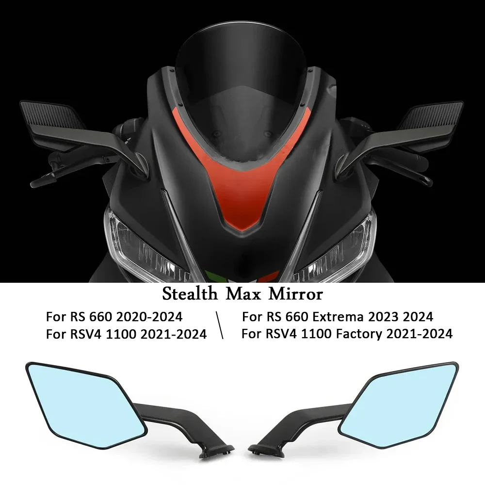 

Adjustable Stealth Max Mirrors Rearview Mirror Stealth Sport Winglet Mirror Kits For Aprilia RS 660 RSV4 1100 RS660 2020-2024