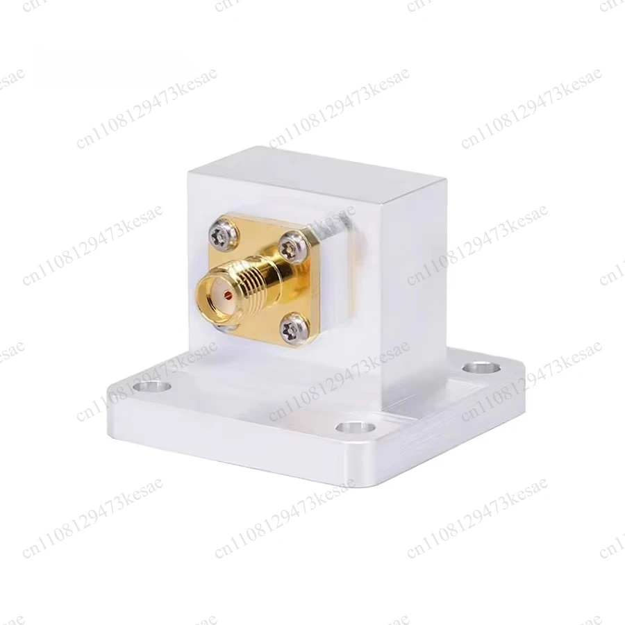 for WR-62 Waveguide to Coax Adapter SMA Female Right Angle UBR140 Flange 11.9-18GHz Waveguide Coaxial Converter