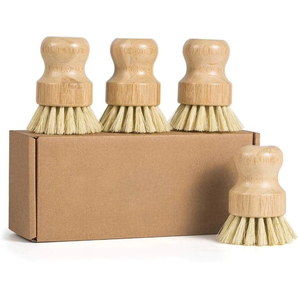 Aliexpress 3 Pack Bamboo Dish Scrubber Brush with Sisal Bristle Natural Kitchen Cleaning Tool for Dishes Pots Pans Bottles Vegetables - Aliexpress Deal