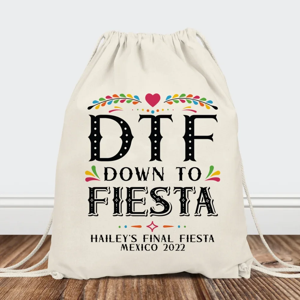 Custom Gift Bags-Girls Trip Gift Bags-Final Fiesta Bachelorette Bags: Hola Beaches,Fiesta Siesta Tequila-Mexico Bachelor Bag