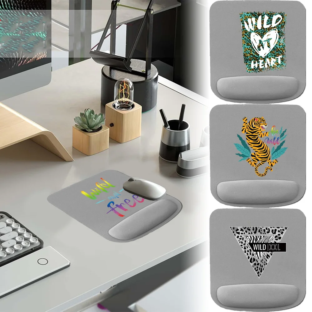 

Серые коврики для мыши Wild Series, настольный коврик премиум-класса для ПК, ноутбука, эргономичный удобный игровой нескользящий коврик для мыши на запястье