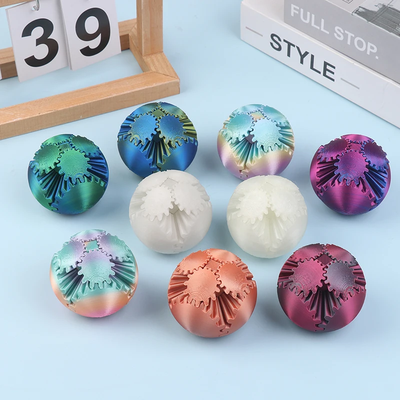 Gear Ball 3D Printed Gear Ball Spin Ball Cube Toy Perfect For Stress And Anxiety Relaxing Deformation Gear Ball Desk Toy