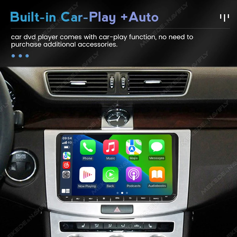 Android 13 Wireless Carplay Auto Car multimedia player IPS Screen GPS WIFI 7/8/9\'\' Car Radio For VW Passat golf Polo Jetta Skoda