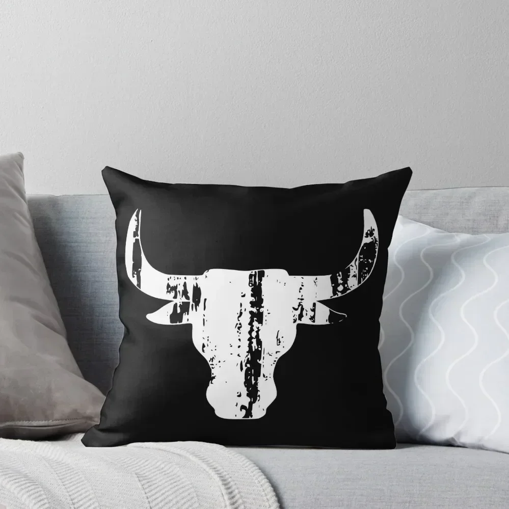 bull head horns vintage Throw Pillow Marble Cushion Cover Pillow Decor New year Cushion Covers For Living Room pillow