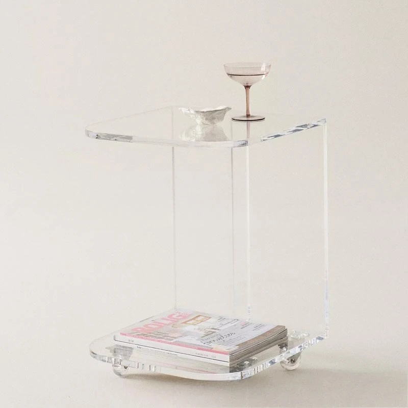 Transparent Acrylic Corner Few Small Apartment Living Room Household Sofa Edge Few Movable Bedside Storage Few