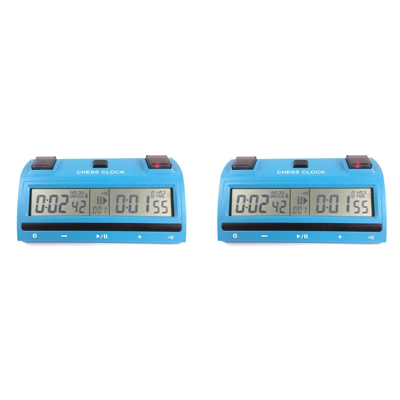 2X Professional Chess Digital Timer Chess Clock Count Up Down Board Game Stopwatch Bonus Competition Hour Meter