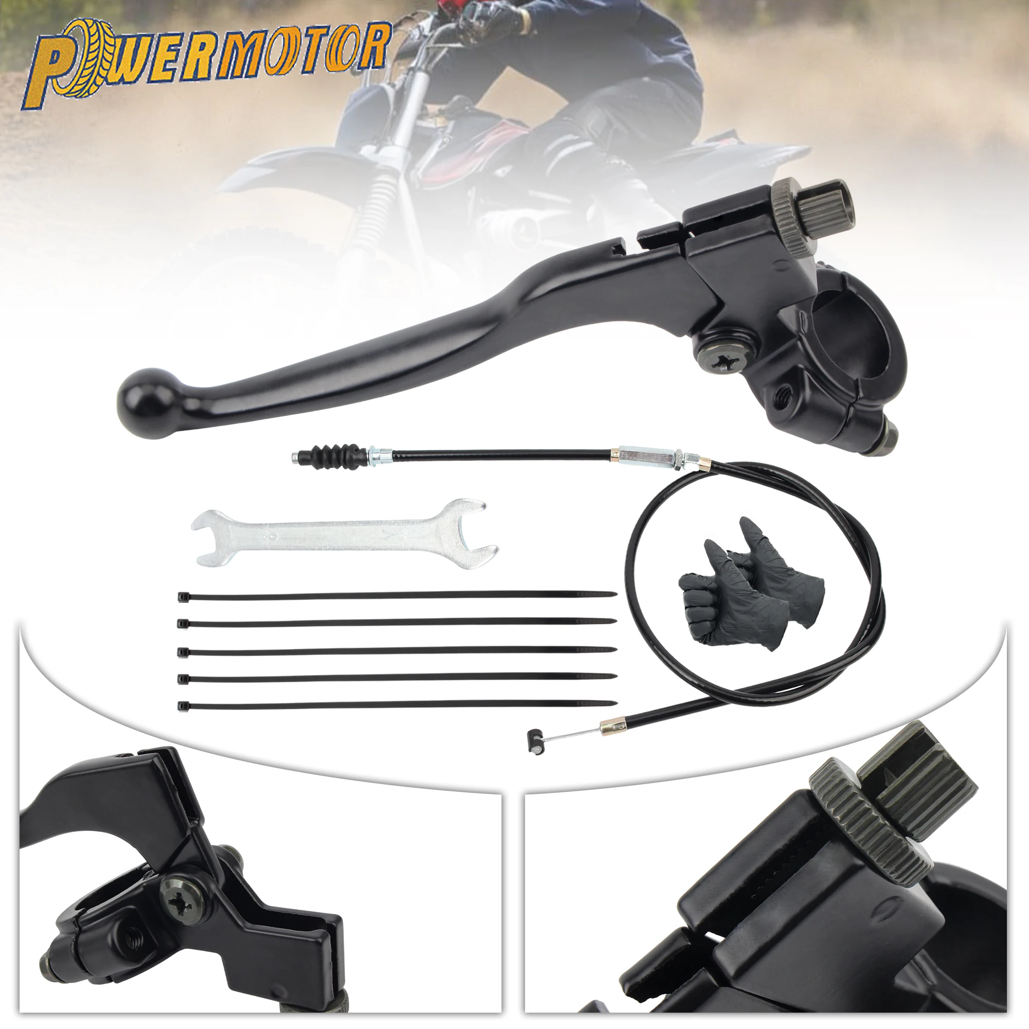 

22mm Motorcycle Left Clutch Lever Set For 50cc to 150cc Scooter Minimoto Motocross ATV Handlebar Break Lever Break line Parts