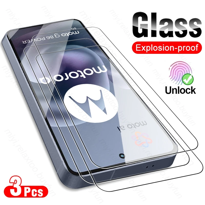 Beschermhoes Voor Motorola Moto G86 5G – Portefeuillecase Van PU-leer, Met Magneet, Standfunctie En 3 Kaartvakken, Inclusief Gehard Glas