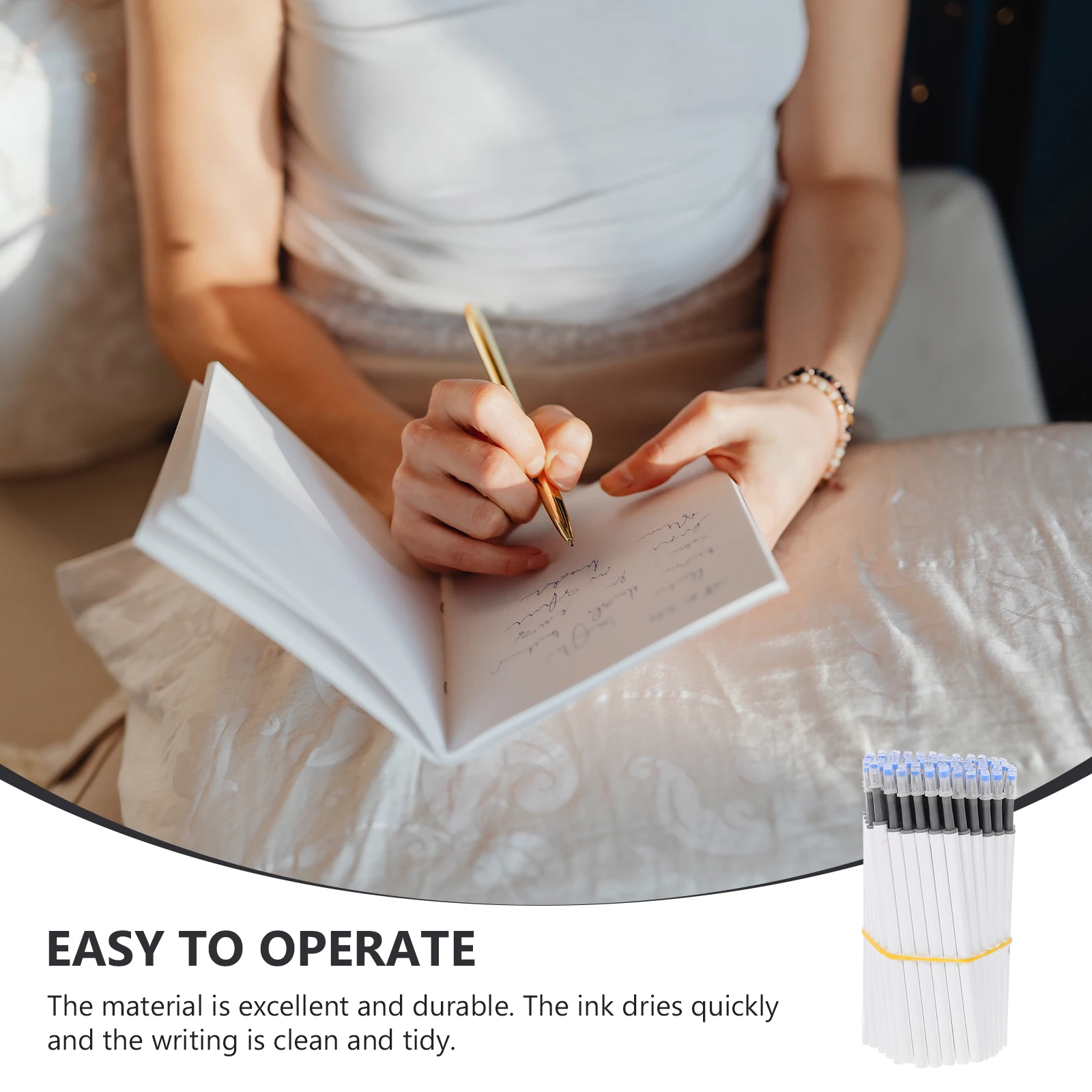 

100pcs Pen Refills Smooth Writing Portable Replacements School Use Simple Ink Pen Refills