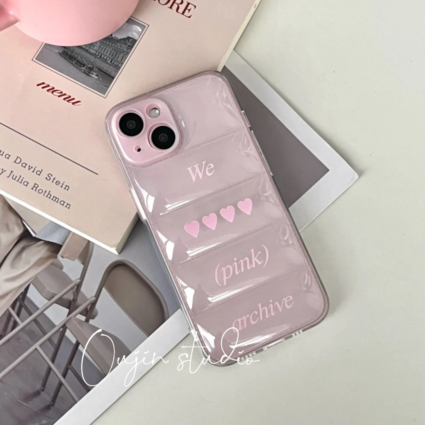 South Korean ins cute gentle temperament girl love English bulge phone case for 15promax/14 new 15pro soft shell 12 phone case 1