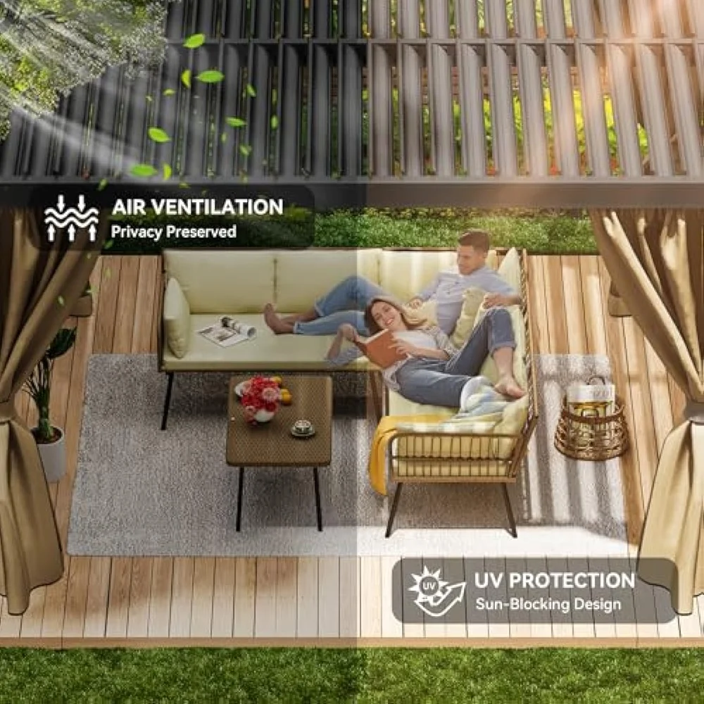 Contemporary Bioclimatic Pergola with Integrated LED Lights and Sliding Glass Panels – Garden, Patio, or Rooftop Installation