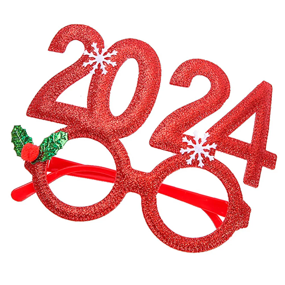 

Decor Christmas Glasses Tag Party for Adults Red Cloth Holiday Photo Props Child