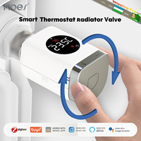 MOES Tuya Zigbee/Wifi TRV Thermostatic Radiator Valve Smart Programmable Temperature Controller Alexa Google Home