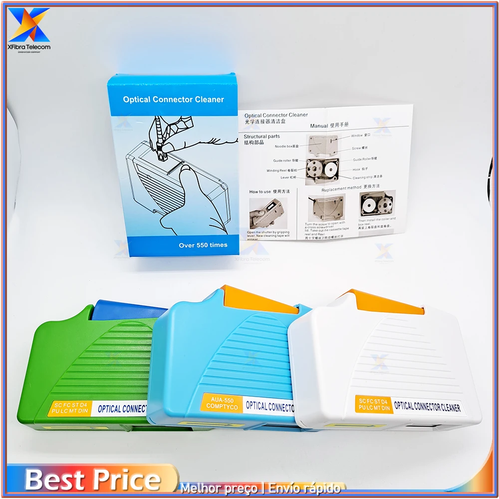 

Очиститель оптоволоконных разъемов, оптоволоконный соединитель, Чистящая кассета, 500 раз, бесплатная доставка