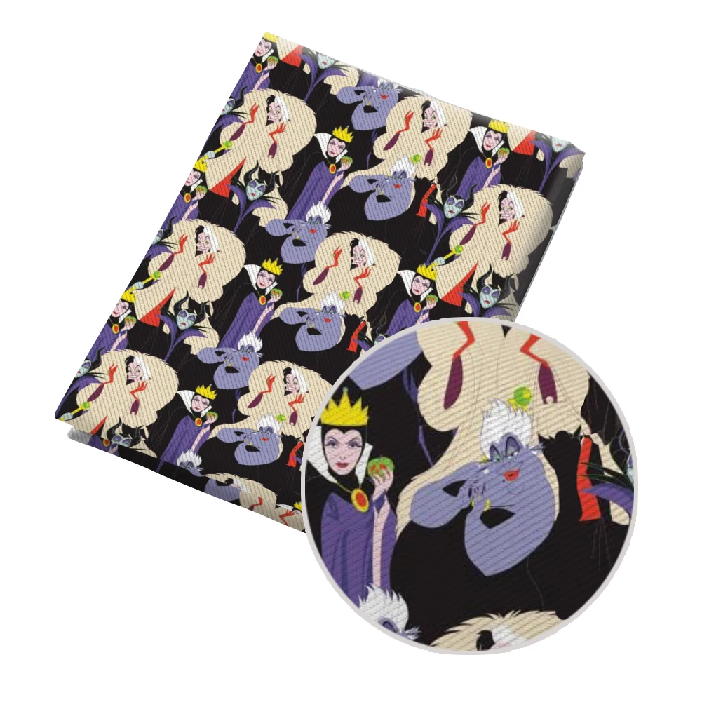 Bubble Cloth/Twill Fabric/Peach Skin Fabic/Polyster Cotton Disney Villains Christmas Disney Cartoon Patchwork Tissue