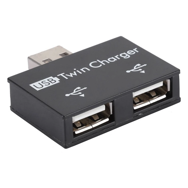 1 Piece USB Hub To 2 Port  Hub Adapter USB Splitter Mini Dual USB Charging Extender For Phone Computer White