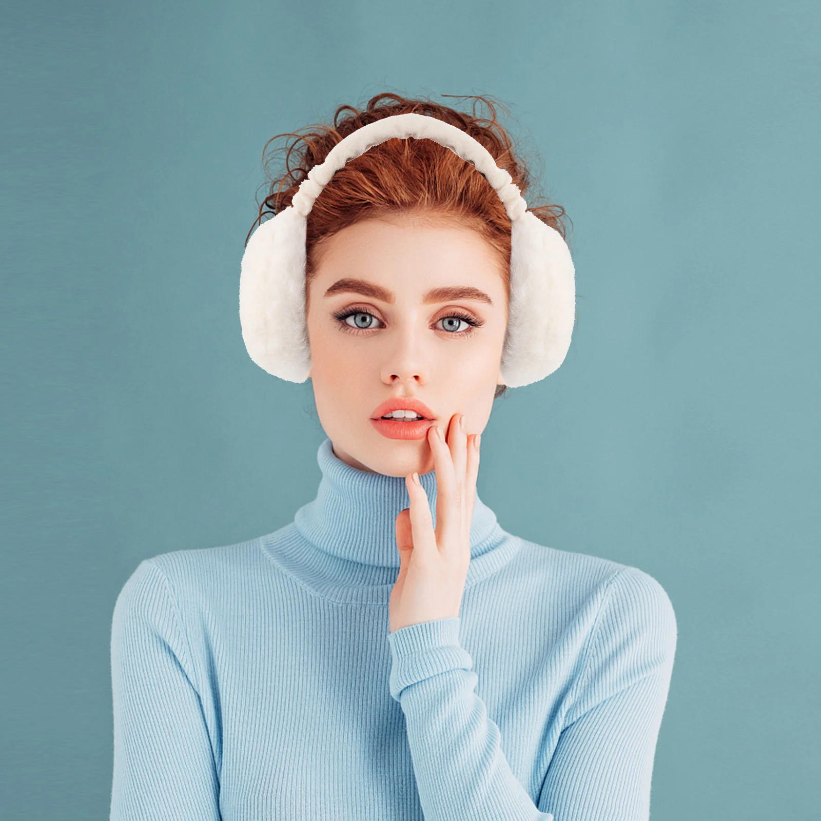 يفشل الشتاء غطاء للأذنين للنساء لطيف الكرتون تدفئة الأذن الأذن دفئا في الهواء الطلق أغطية الرأس التبعي الأبيض #5