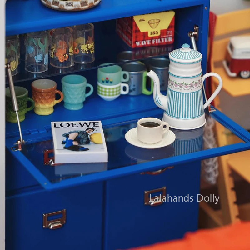 1/6 Dollhouse Simulated Plastic Combination Sideboard/storage Cabinet Miniature Items Kitchen Furniture Decoration Accessories