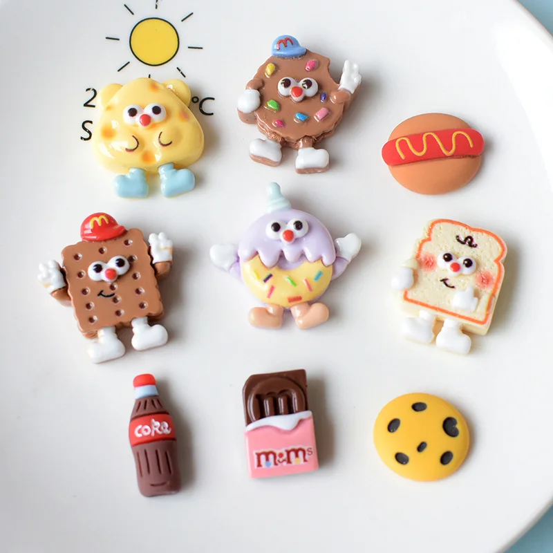 

New Cute Cartoon Food Biscuits Chocolate Resin Charm Shoe Accessories DIY Shoe Flowers Detachable Shoe Buckle Gift Wholesale