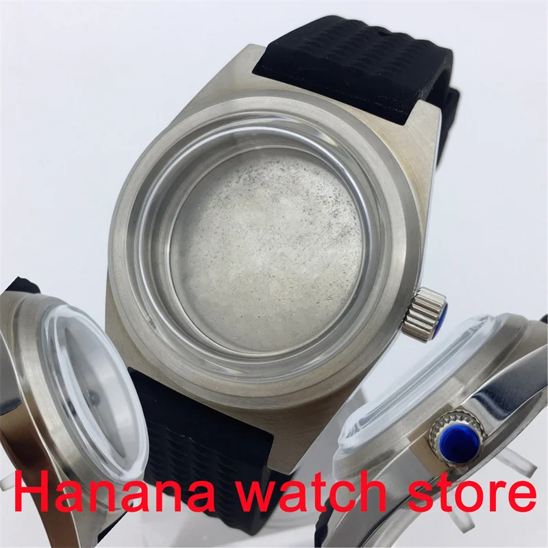 

BLIGER vintage watch case 38mm dome glass Rubber bracelet fit NH35 NH36 ETA2824 PT5000 movement