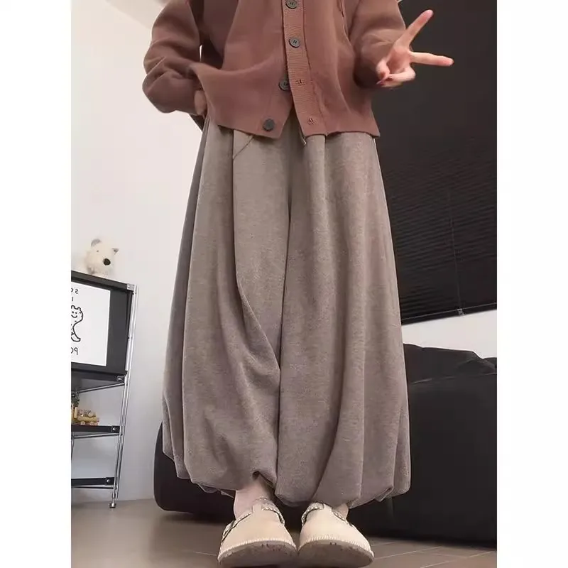 

Extra Large 300 Pou Lazy Sle Soft Bloom Skirt Pants Men's Spring Autumn Casual Loose Wide Leg Lantern Pants Trendy