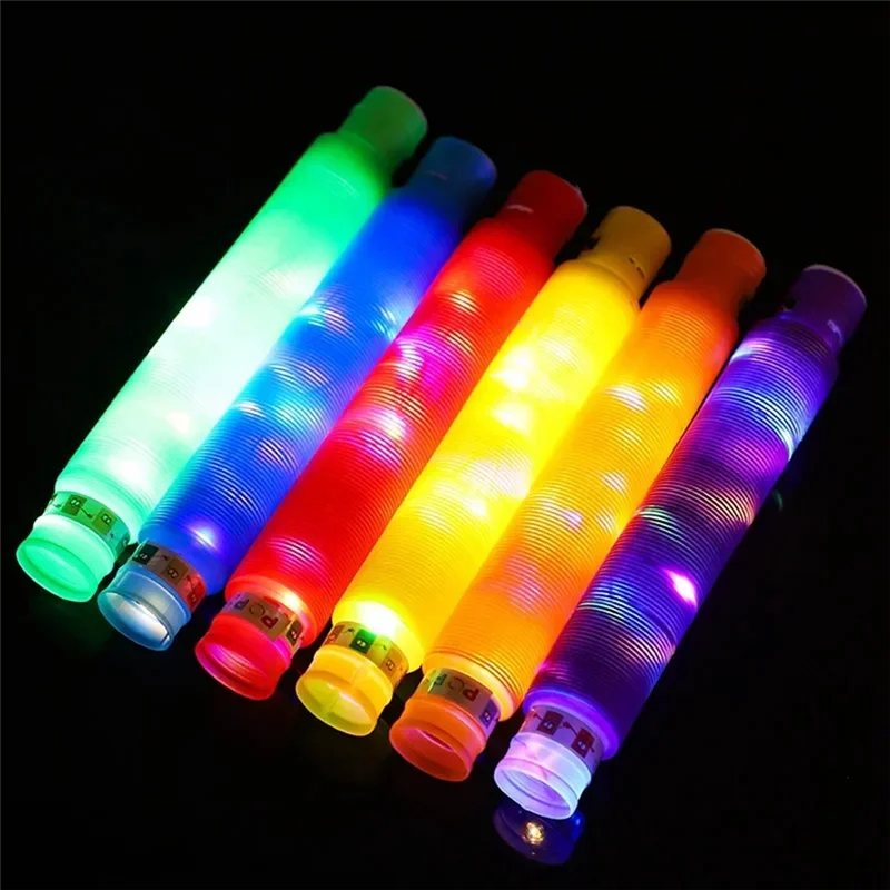 

SR-12Pcs/Pack Tubes Sensory Toy For Adult Stress Relieve Toys Kids Autism Anti Stress Plastic Bellows Squeeze Toy