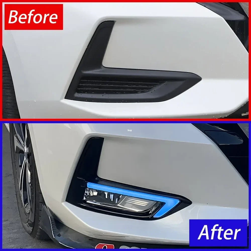 مجموعة أضواء السيارة لنيسان سيلفي 14Th 2019-2022 المصد الأمامي ترقية LED الديناميكي النهار تشغيل ضوء أداة الملحقات #3