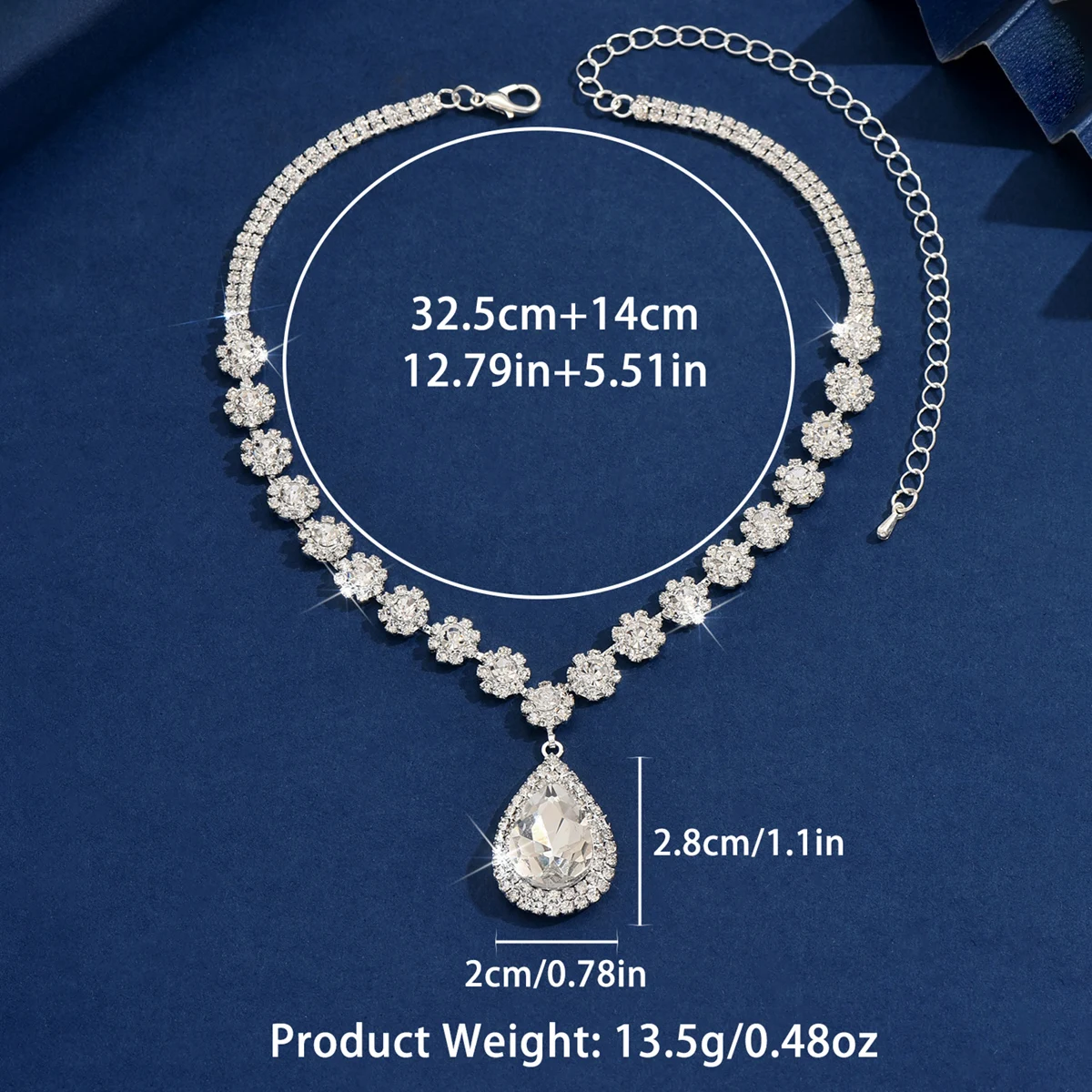 1 قطعة أزياء المرأة Waterdrop زهرة تصميم قلادة مجوهرات مناسبة للتاريخ والحفلات والمهرجانات Gifts-2172