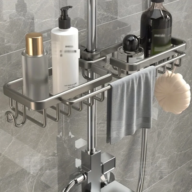 1pcs Bathroom Storage Rack Shower Head Storage Basket Shower Head Storage Rack Suitable for Bathroom Shower Head Kitchen Fauce