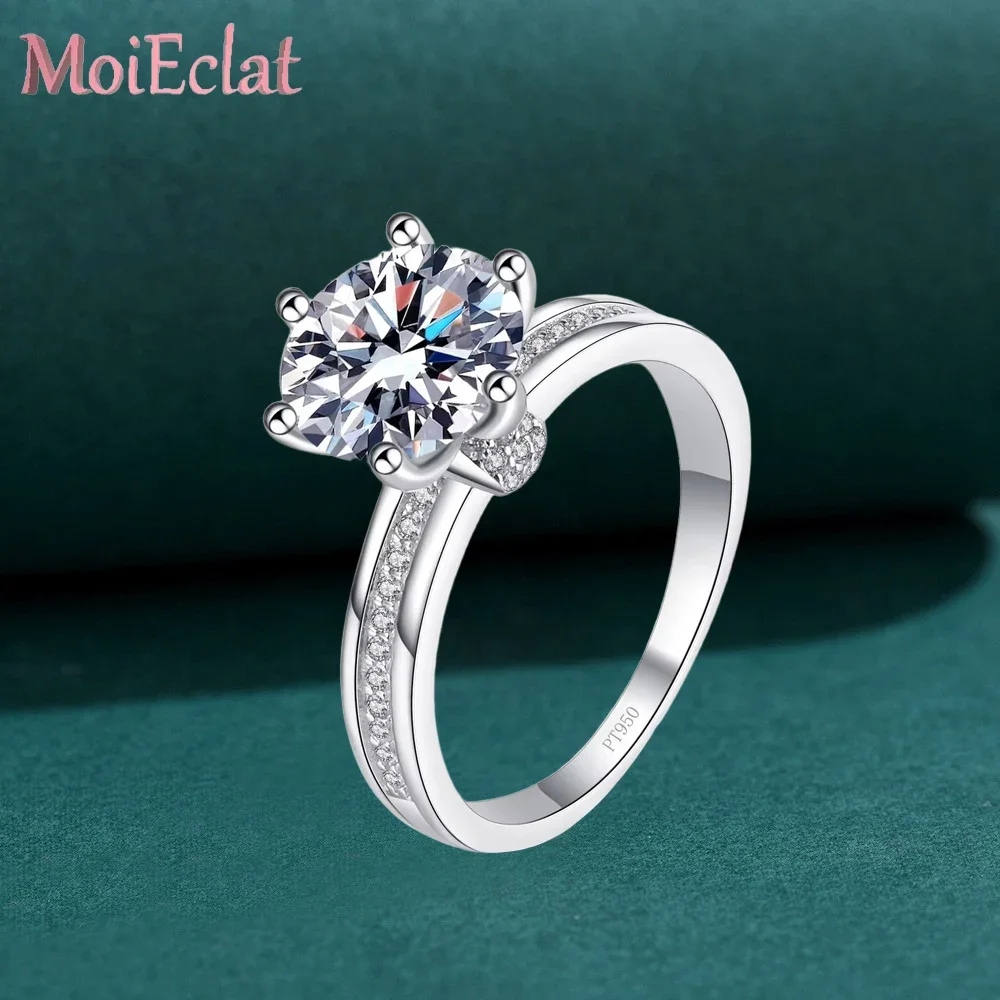 

Роскошный букет, 3-каратное кольцо с бриллиантом из муассанита для женщин, свадебные ювелирные изделия, платина Pt950, обручальное кольцо Love Promise