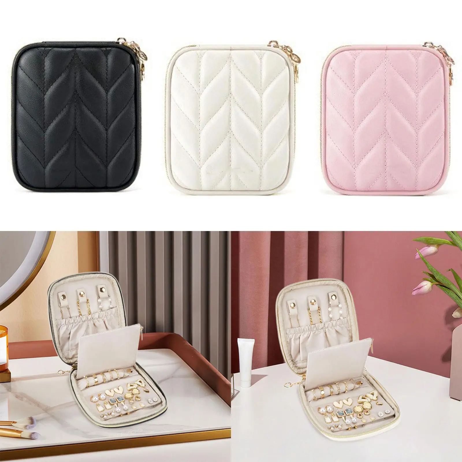 

Travel Jewellery Case Women Girls Hairpin Rings Earings Holder Organizer