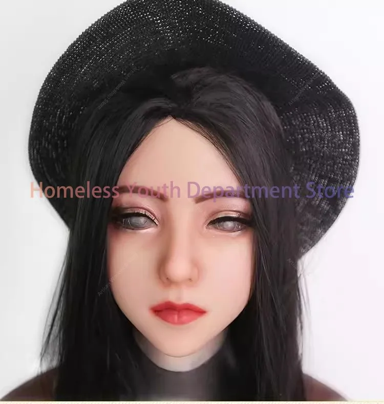 Mask Adult Full Face Silicone Headgear COS Disguise Mask CD Cross-dressing Supplies Male To Female Simulation Headgear Upgrade