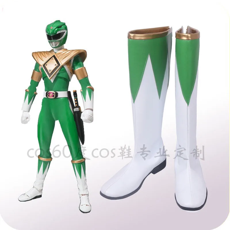 Green Rangers Tommy Cosplay Boots Christmas Halloween Shoes Green Boots