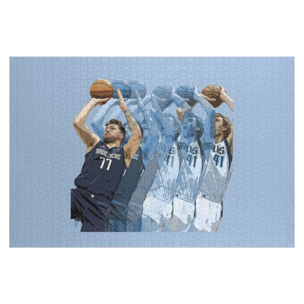 Luka Doncic X Dirk Nowitzki Of The Dallas Mavericks Jigsaw Puzzle Custom With Photo Anime Personalized Name Animal Puzzle