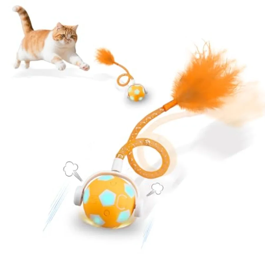 

Игрушечный мяч для кошекИнтерактивный игрушечный мяч для кошек с 3 режимами для домашнего кота Самодвижущаяся игрушка для кошек поколения 2025 Игрушка для кошек на колесиках с
