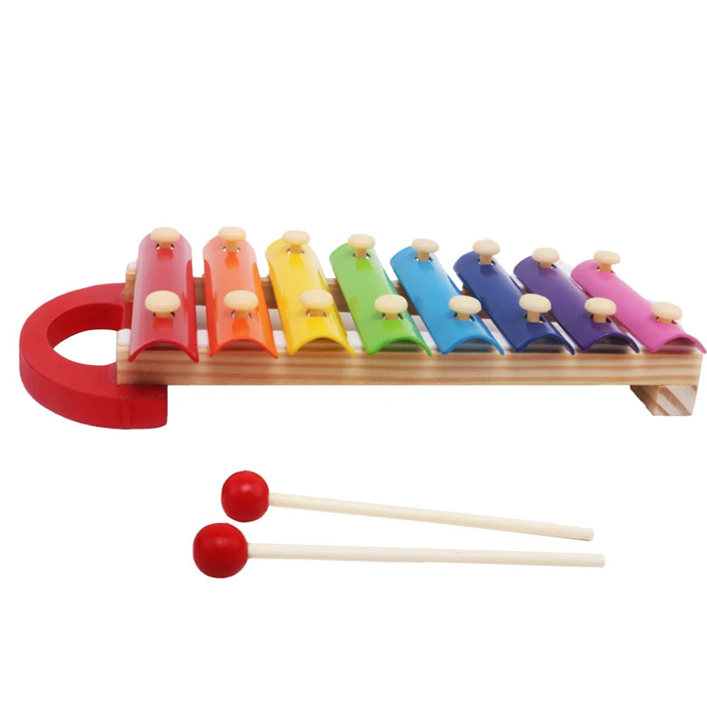 

Solid Wood Hand-held Eight-tone Piano Child Baby Toy Bamboo Musical Instrument Toys