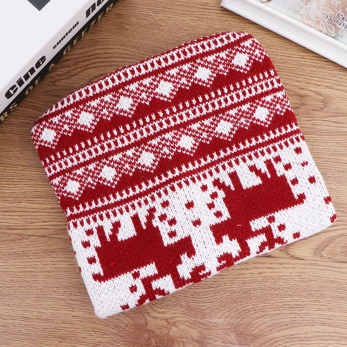 

1Pcs Pet Dog Christmas Knitted Sweater Red Size L Turtleneck Warm Winter Clothes Puppy Warm Coat Festive Pet Clothing