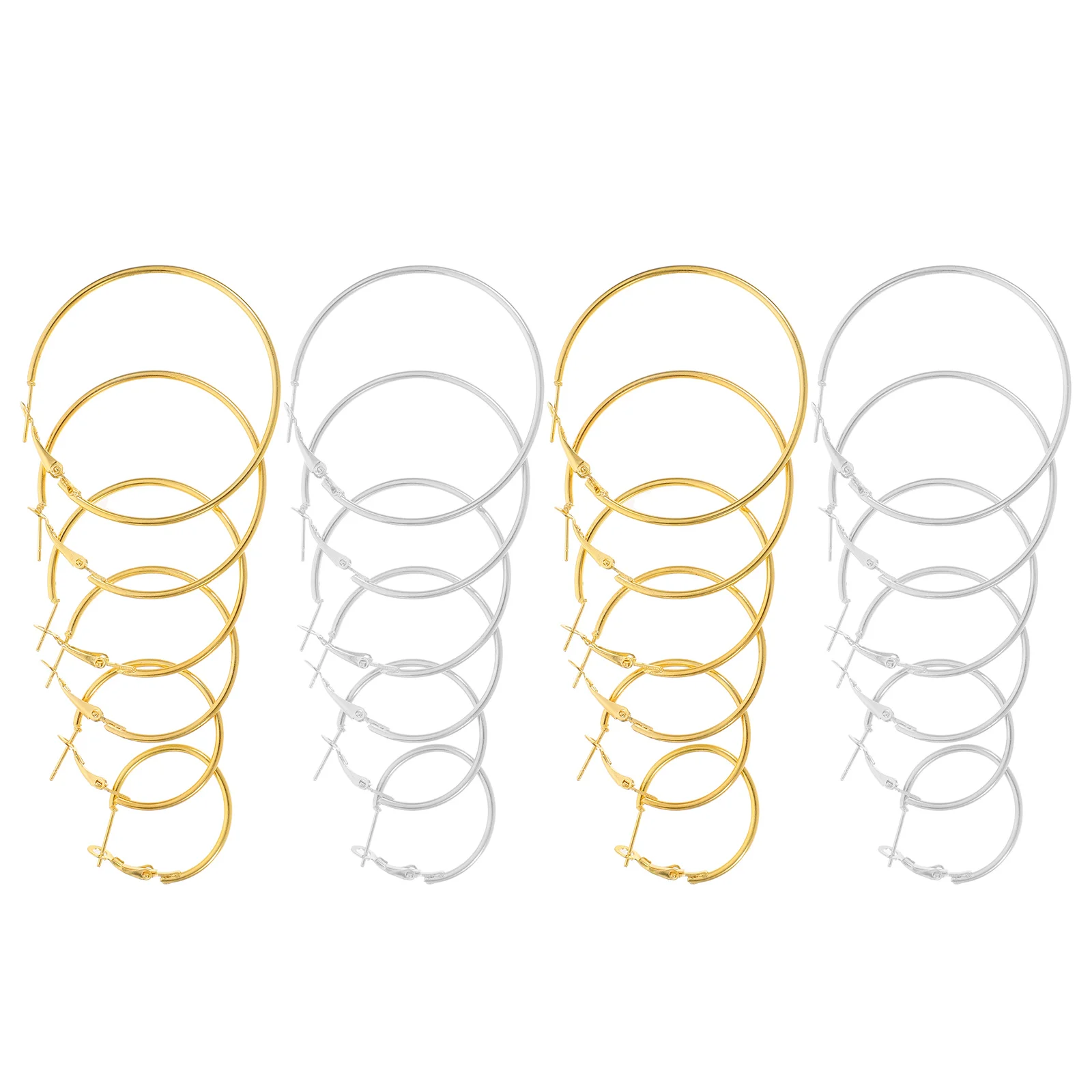 

Sturdy Round Hoop Earrings Set Open Beading Fashion Jewelry For Women Hypoallergenic Comfortable Multiple Earring Set Circle