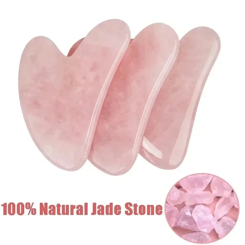 Natural Jade Gua Sha Scraper Board Massage Rose Quartz Jade Guasha Stone For Face Neck Skin Lifting Wrinkle Remover Beauty Care