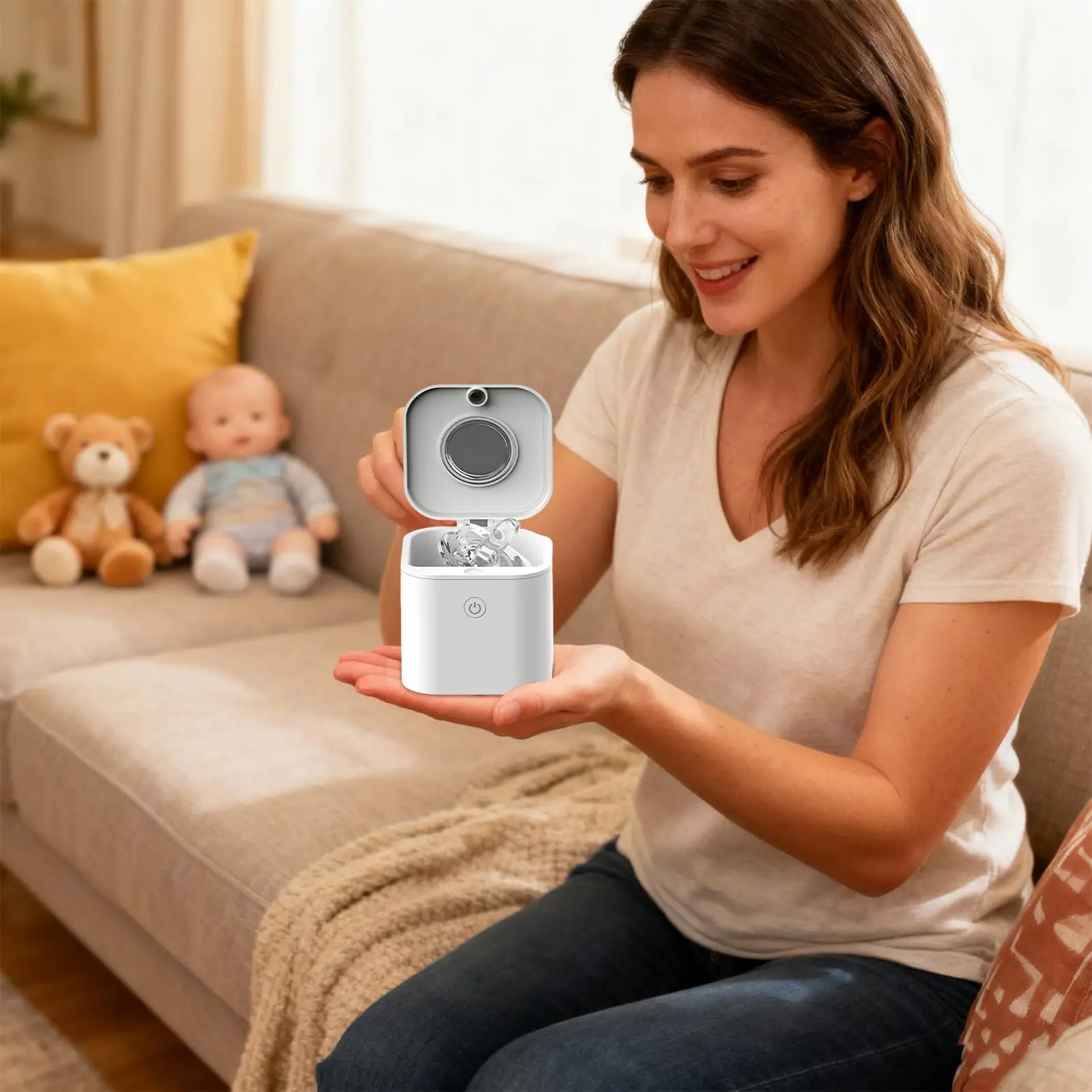 

Чехол-держатель для соски, перезаряжаемый портативный контейнер, чехол с УФ-светом для ежедневного ухода за родителями на открытом воздухе, гигиены для дома и путешествий