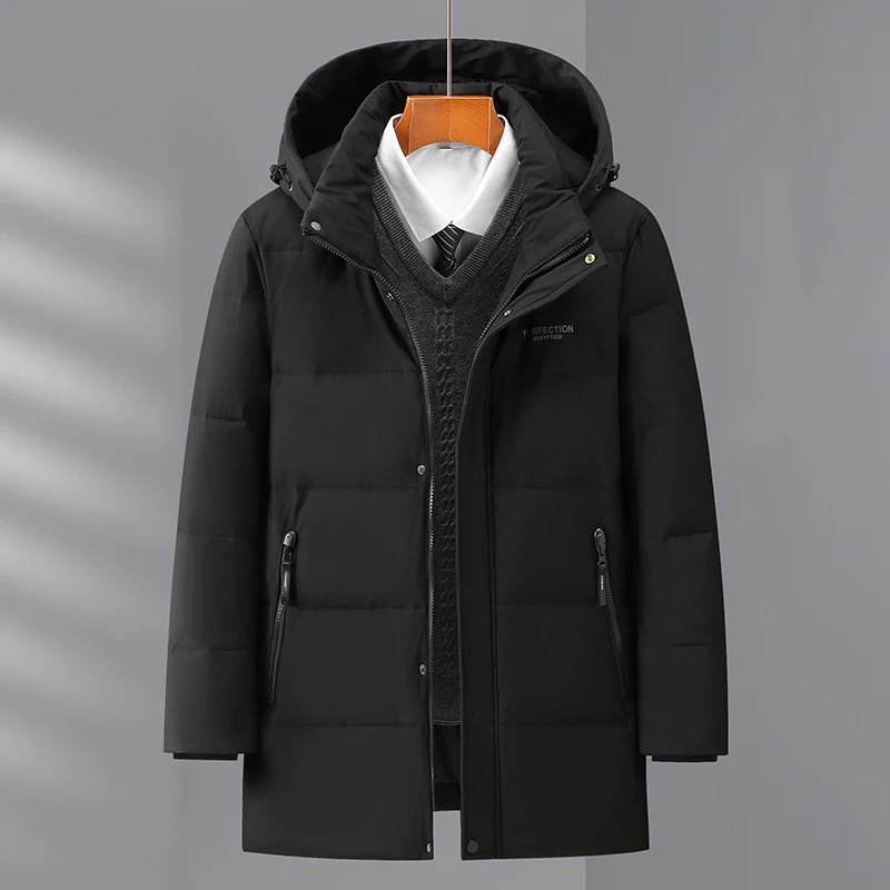 

Winter Faion Thiened Outdoor Men's down Jaet Regular Sle ly Dad Trendy Polyester Fiber White Du down Coat