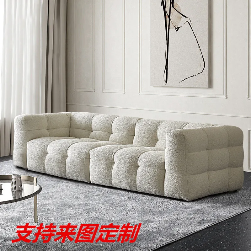 

Nordic fabric sofa small apartment living room lonely style creative designer module clouds straight sofa furniture