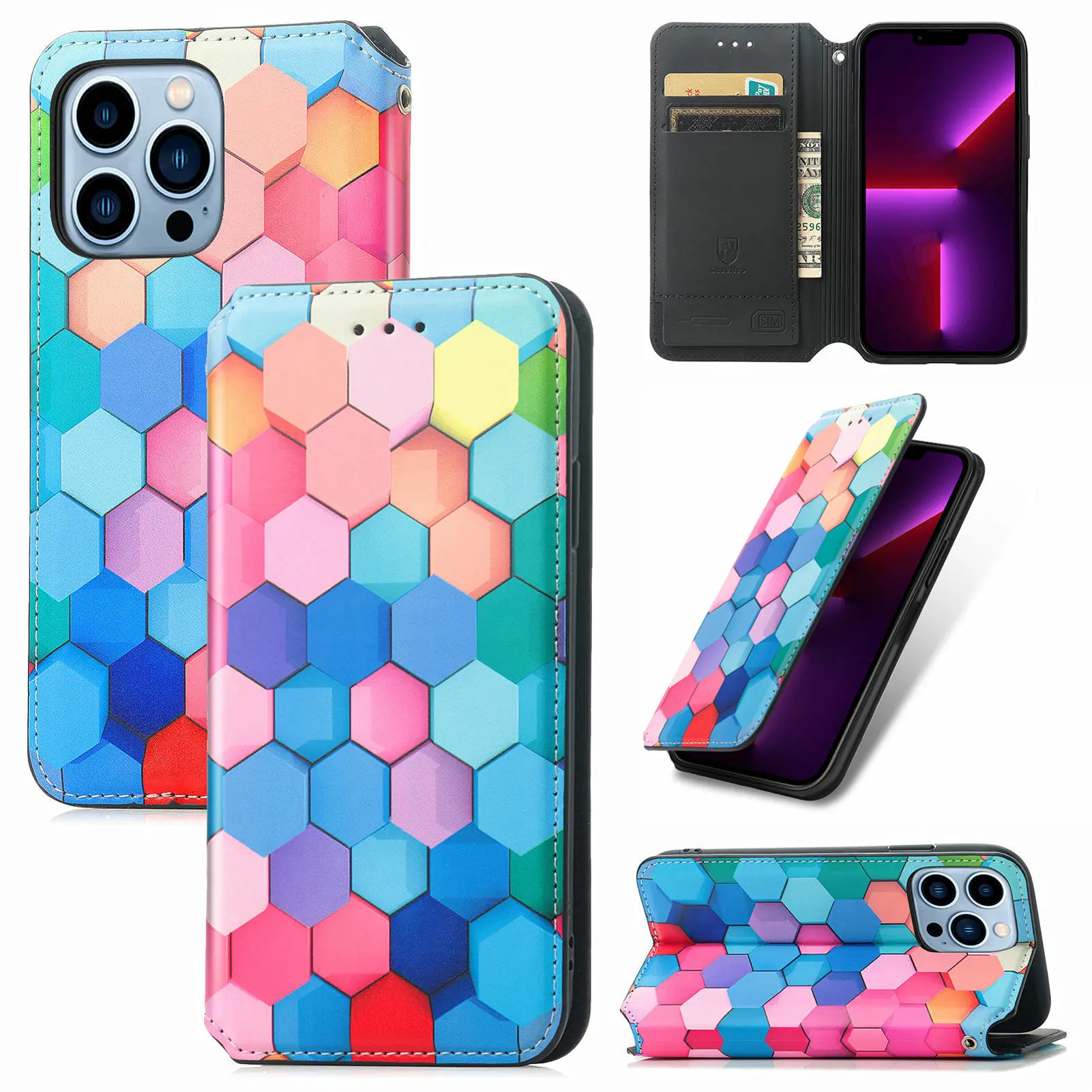 

New Phone Case For Iphone 13 12 11 Pro Xs Max Case Luxury Pu Leather Magnetic Folding Flip Cover For Iphone X Xr Se 2020 7 Plus