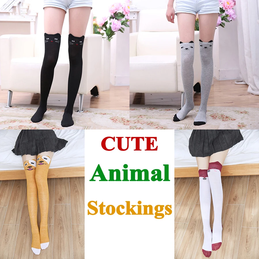 Stockings Women Socks Colorful Stripes Over Knee Cotton Sexy Slim Cosplay Show Ladies Girls Christmas Halloween Gift 1 Pairs New