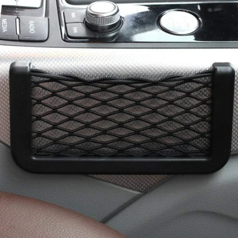 Universal Car Seat Black Storage Net Pocket Best-selling Self-adhesive Cars Paste Storages Nets Auto Accessories 8x20cm