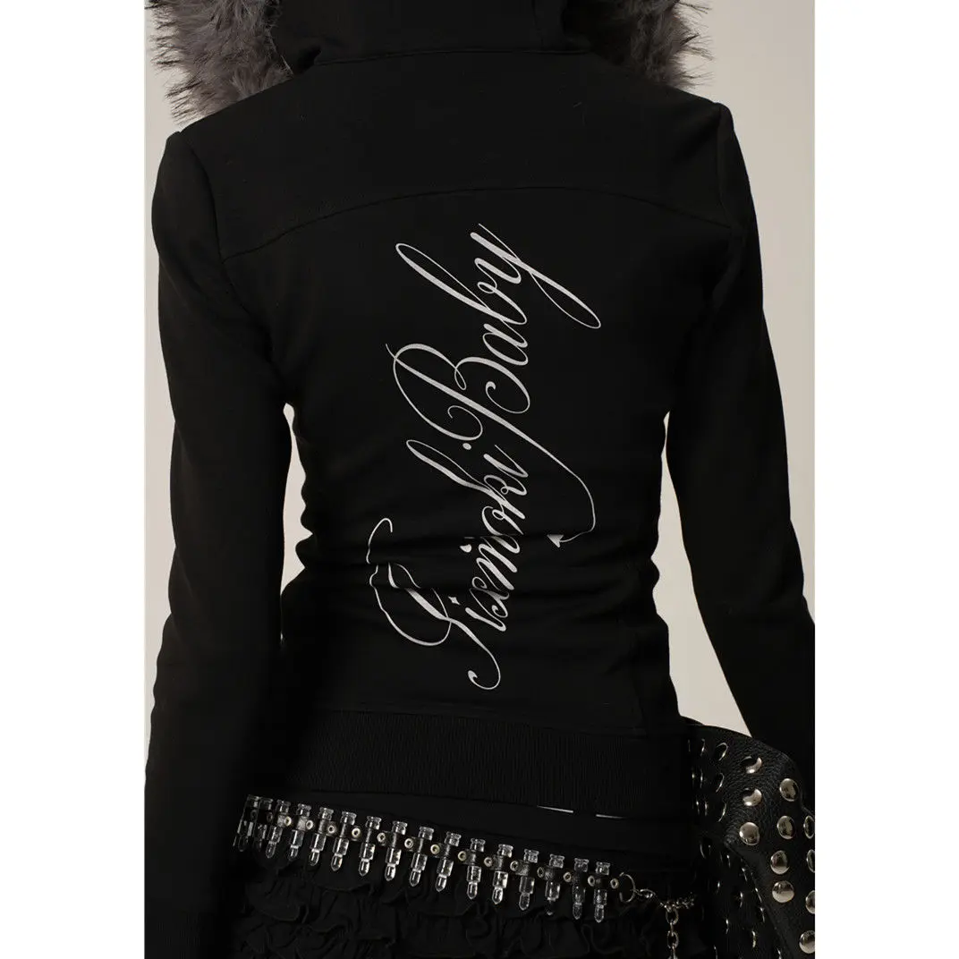 القوطي طباعة أفخم هوديس ملابس حريمي الشارع harajuku موضة ريترو زمم هوديي امرأة عادية فضفاض البلوز y2k القمم #2